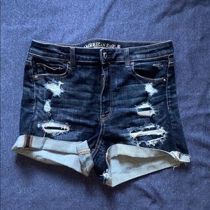 “Distressed” American Eagle High-Waisted Shorts